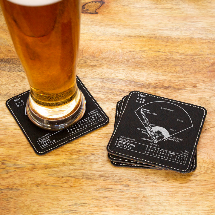 Seattle Mariners Greatest Plays: Leatherette Coasters (Set of 4)