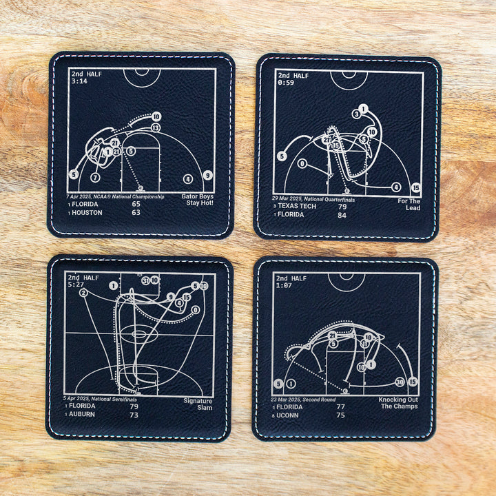 <b>2025 Champions</b> Florida Basketball Plays: Leatherette Coasters (Set of 4)