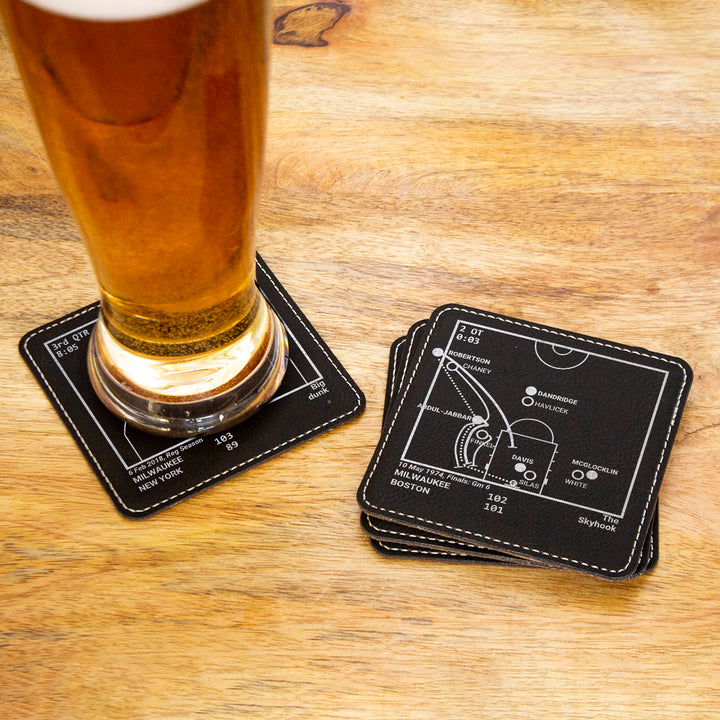 Milwaukee Bucks Greatest Plays: Leatherette Coasters (Set of 4)