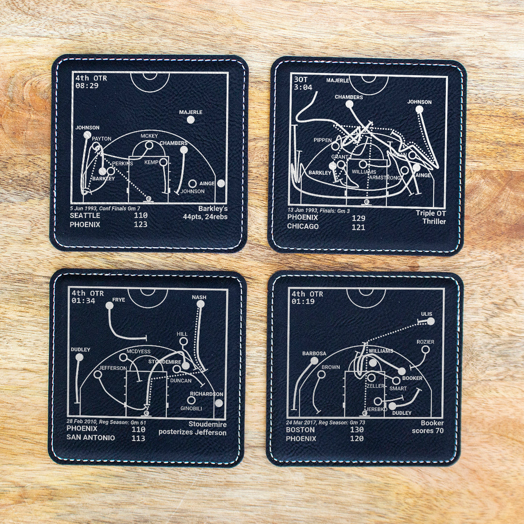 Phoenix Suns Greatest Plays: Leatherette Coasters (Set of 4)