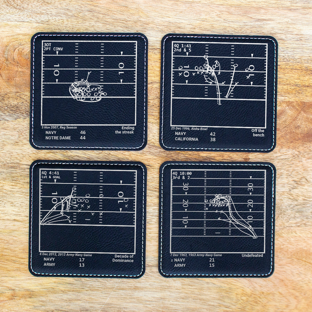 Navy Football Greatest Plays: Leatherette Coasters (Set of 4)