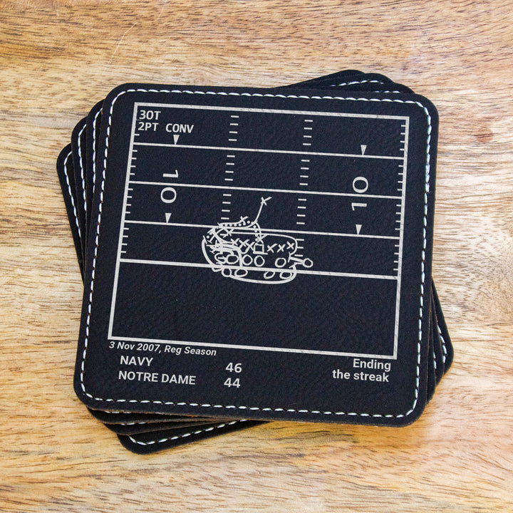 Navy Football Greatest Plays: Leatherette Coasters (Set of 4)