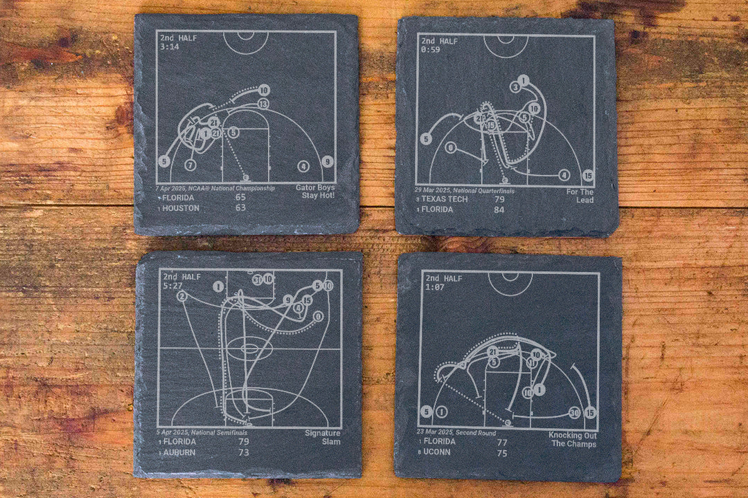<b>2025 Champions</b> Florida Basketball Plays: Slate Coasters (Set of 4)