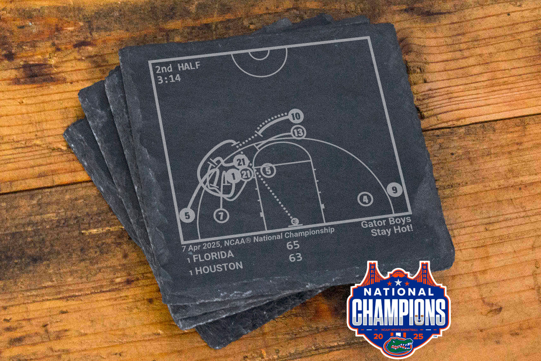 <b>2025 Champions</b> Florida Basketball Plays: Slate Coasters (Set of 4)