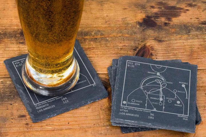 <b>KOBE Champions</b> Lakers Plays: Slate Coasters (Set of 4)