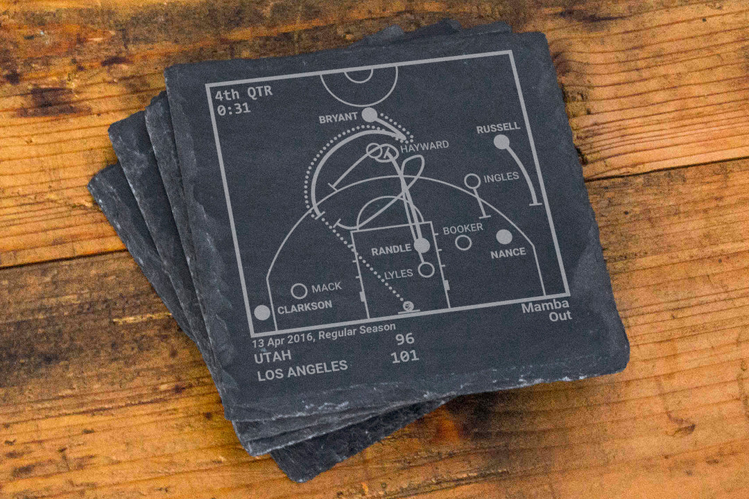 <b>KOBE Champions</b> Lakers Plays: Slate Coasters (Set of 4)