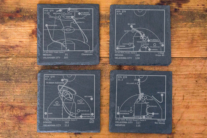 <b>2025 Champions</b> Thunder Plays: Slate Coasters (Set of 4)