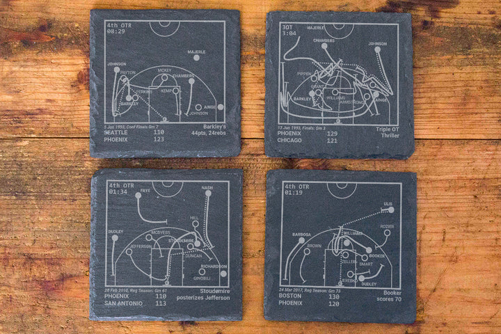 Phoenix Suns Greatest Plays: Slate Coasters (Set of 4)