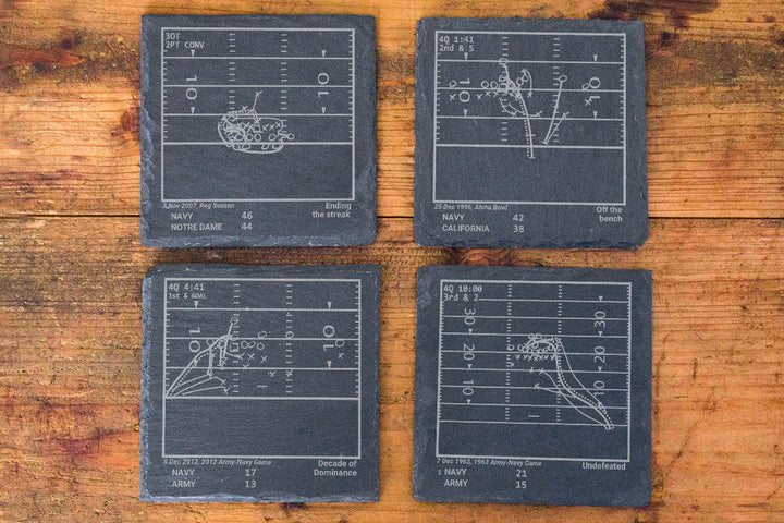 Navy Football Greatest Plays: Slate Coasters (Set of 4)