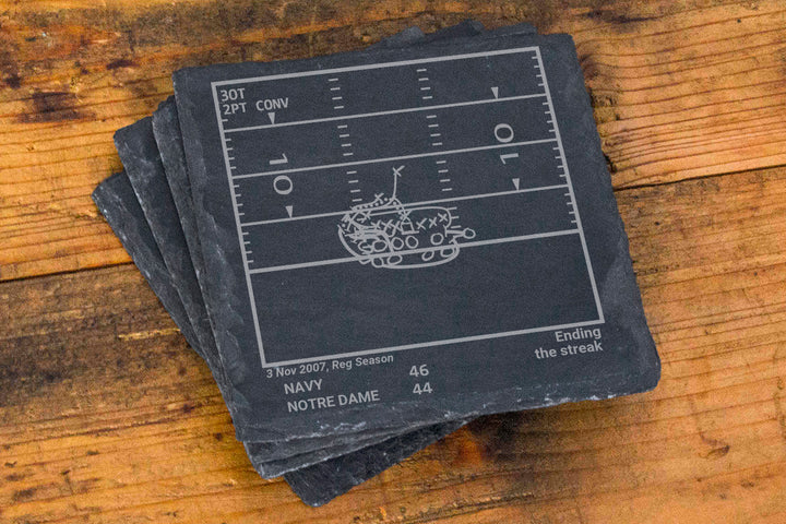 Navy Football Greatest Plays: Slate Coasters (Set of 4)