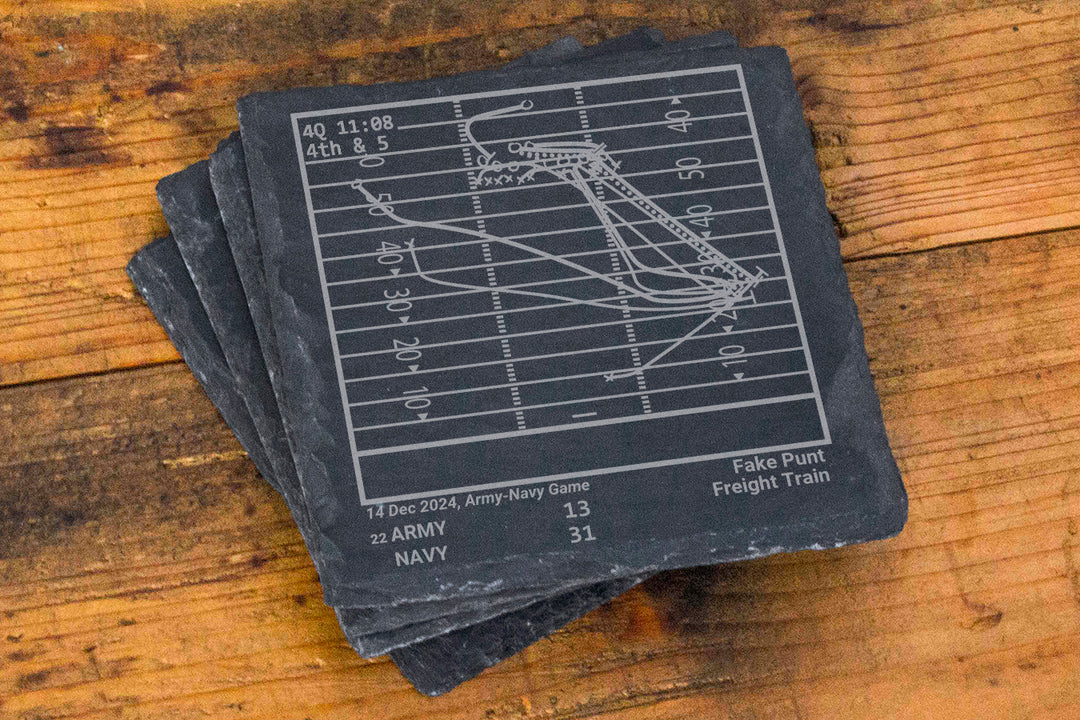 Greatest Navy vs Army Football Plays: Slate Coasters (Set of 4)