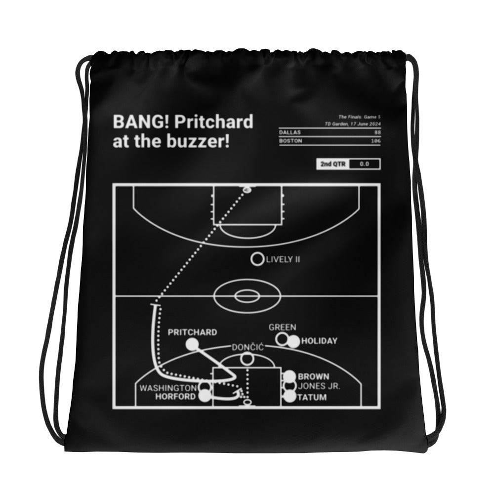 Boston Celtics Greatest Plays Drawstring Bag: BANG! Pritchard at the buzzer! (2024)