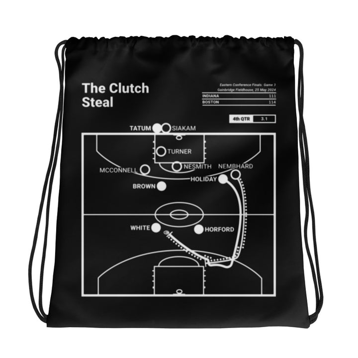 Boston Celtics Greatest Plays Drawstring Bag: The Clutch Steal (2024)