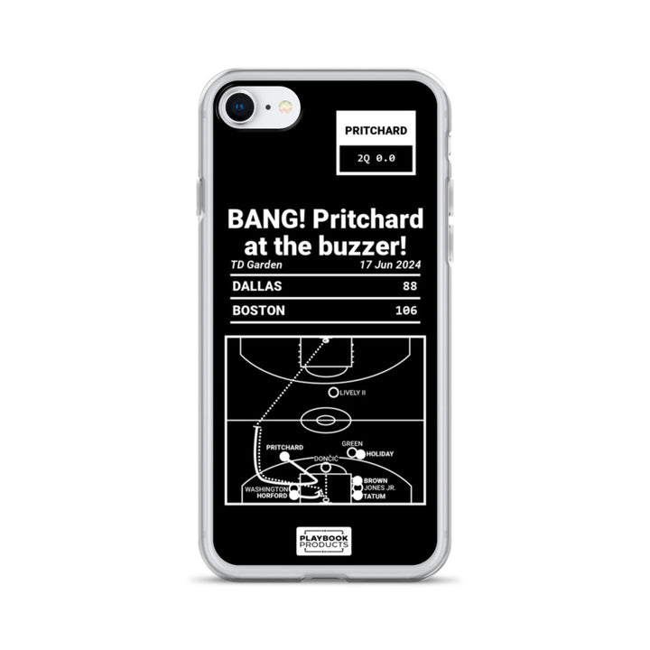 Boston Celtics Greatest Plays iPhone Case: BANG! Pritchard at the buzzer! (2024)