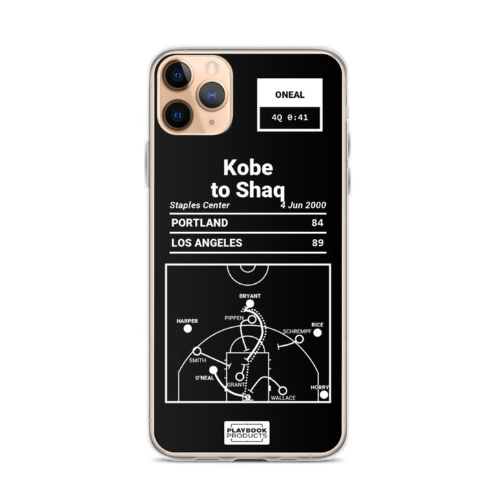 Los Angeles Lakers Greatest Plays iPhone Case: Kobe to Shaq (2000)
