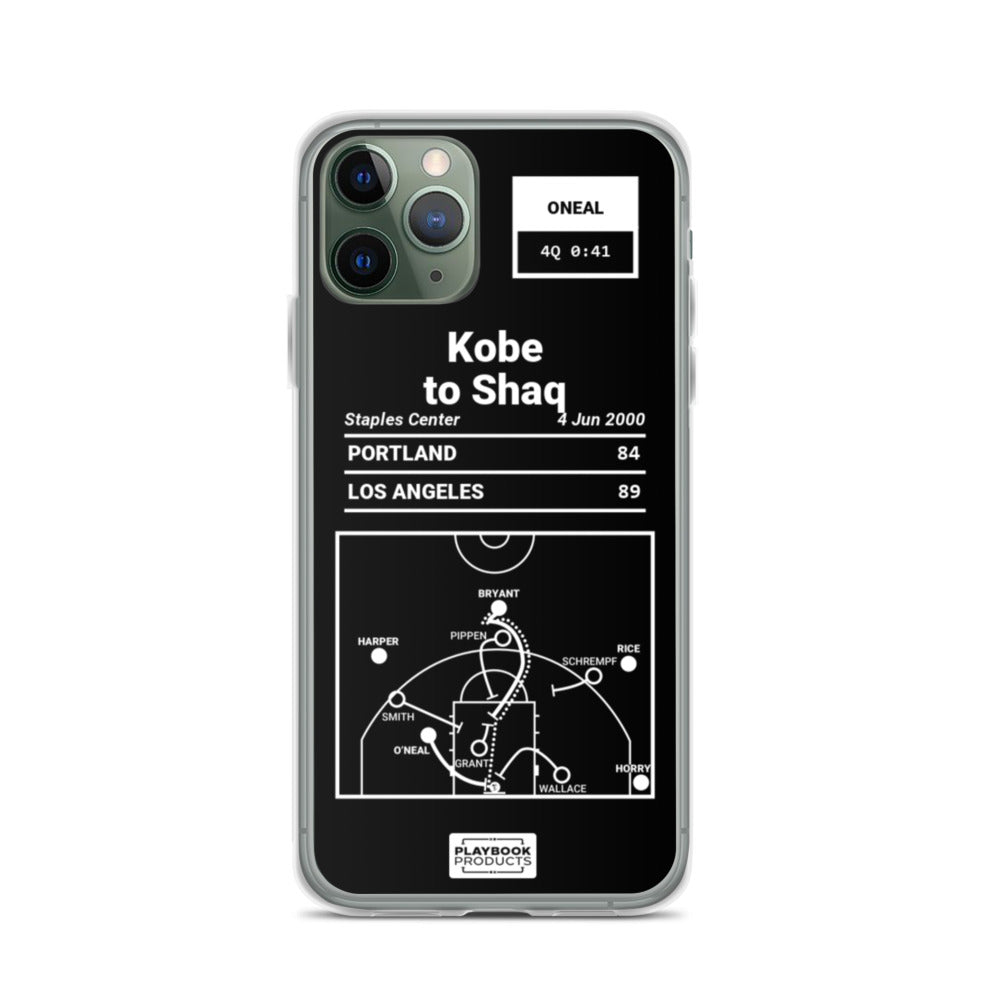 Los Angeles Lakers Greatest Plays iPhone Case: Kobe to Shaq (2000)