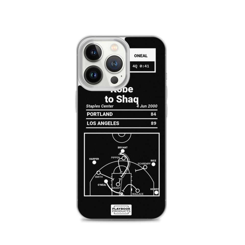Los Angeles Lakers Greatest Plays iPhone Case: Kobe to Shaq (2000)