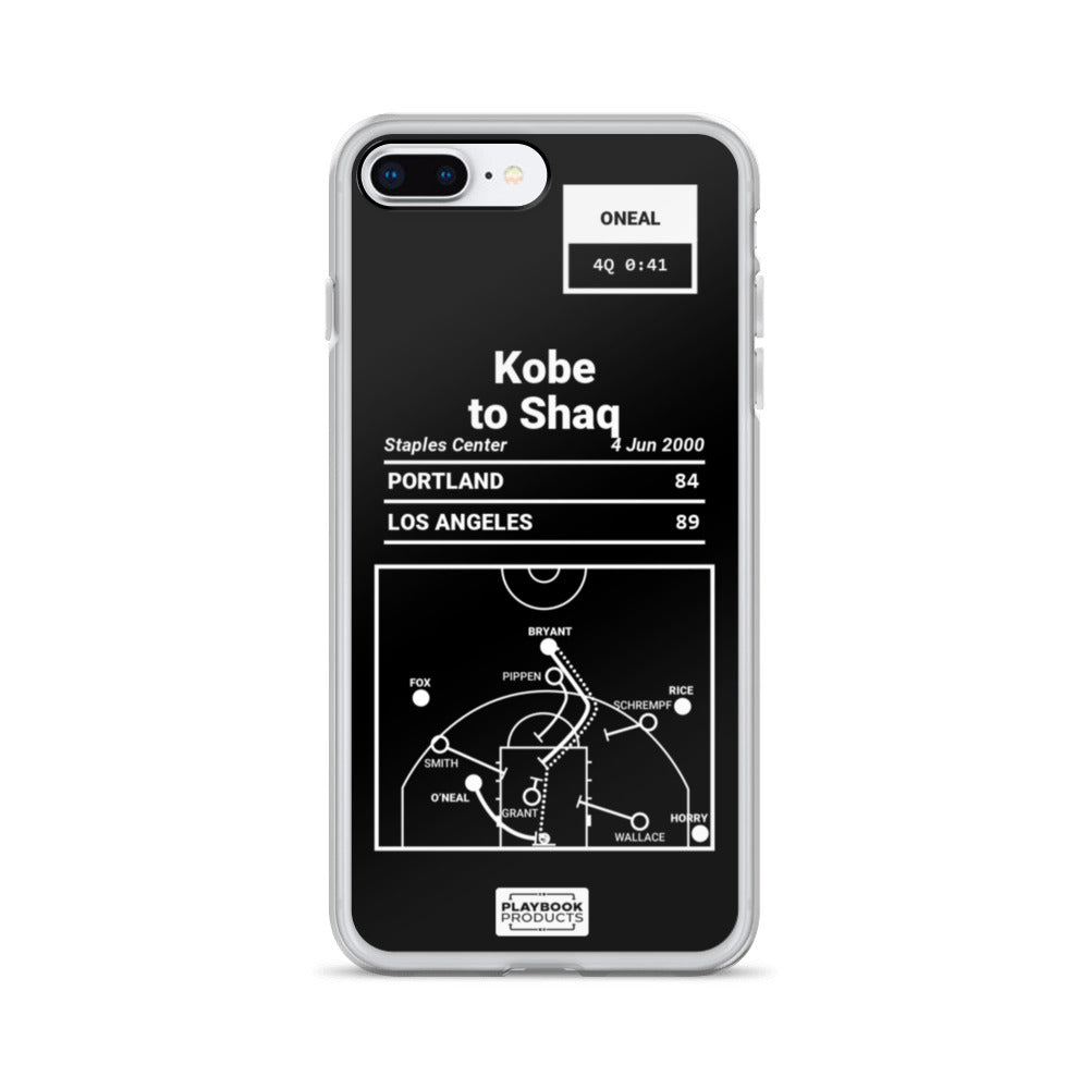 Los Angeles Lakers Greatest Plays iPhone Case: Kobe to Shaq (2000)