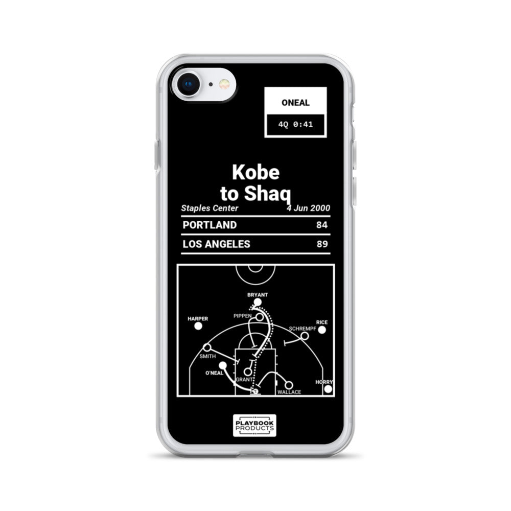 Los Angeles Lakers Greatest Plays iPhone Case: Kobe to Shaq (2000)