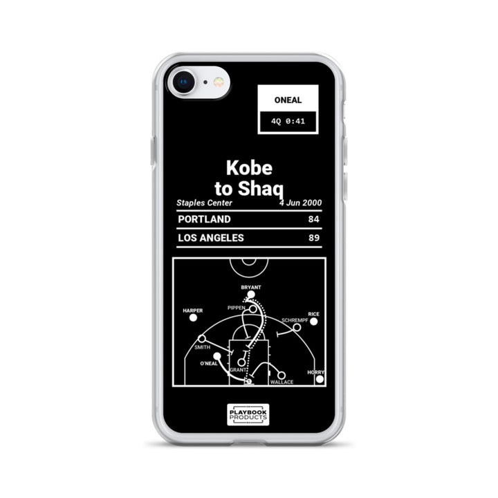 Los Angeles Lakers Greatest Plays iPhone Case: Kobe to Shaq (2000)