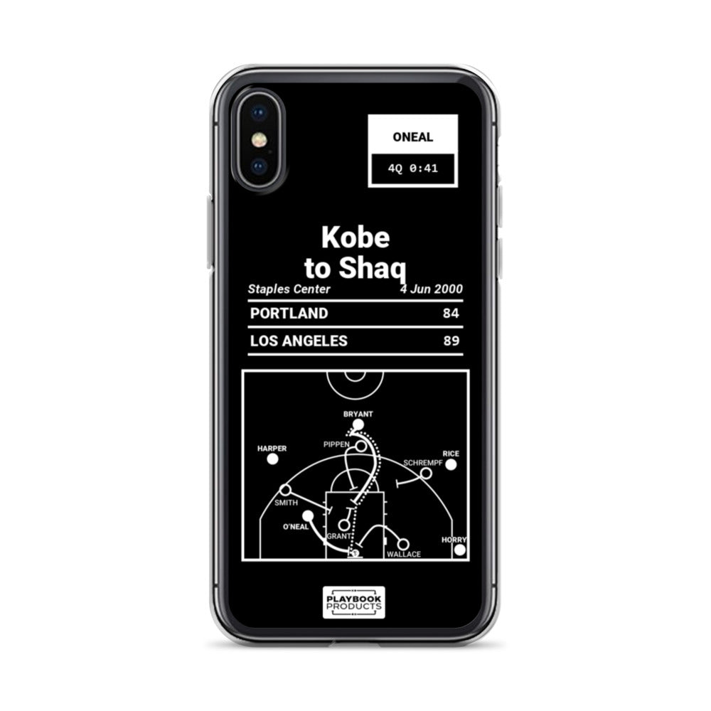 Los Angeles Lakers Greatest Plays iPhone Case: Kobe to Shaq (2000)