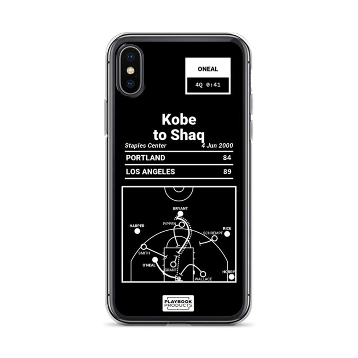 Los Angeles Lakers Greatest Plays iPhone Case: Kobe to Shaq (2000)