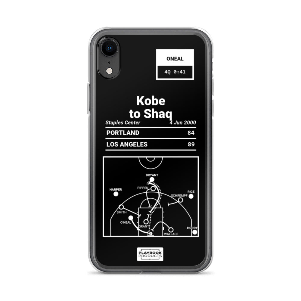 Los Angeles Lakers Greatest Plays iPhone Case: Kobe to Shaq (2000)