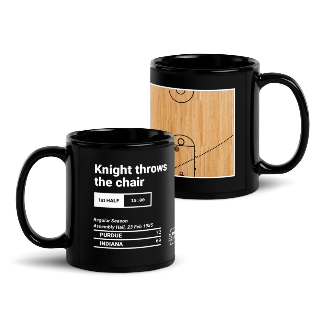Oddest Indiana Basketball Plays Mug: Knight throws the chair (1985)