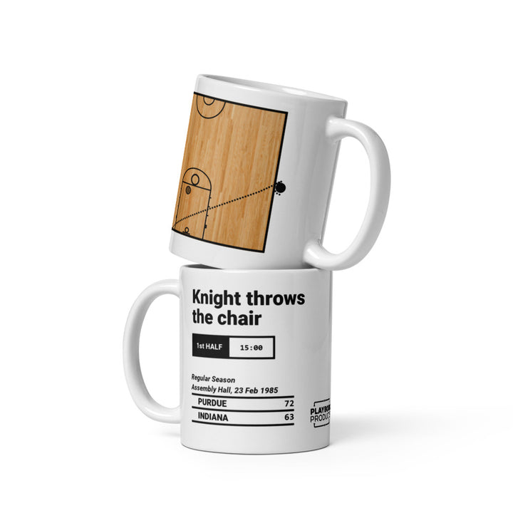 Oddest Indiana Basketball Plays Mug: Knight throws the chair (1985)