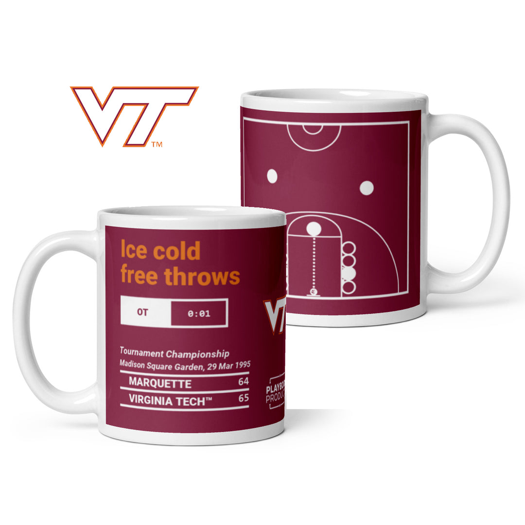 Virginia Tech Basketball Greatest Plays Mug: Ice cold free throws (1995)