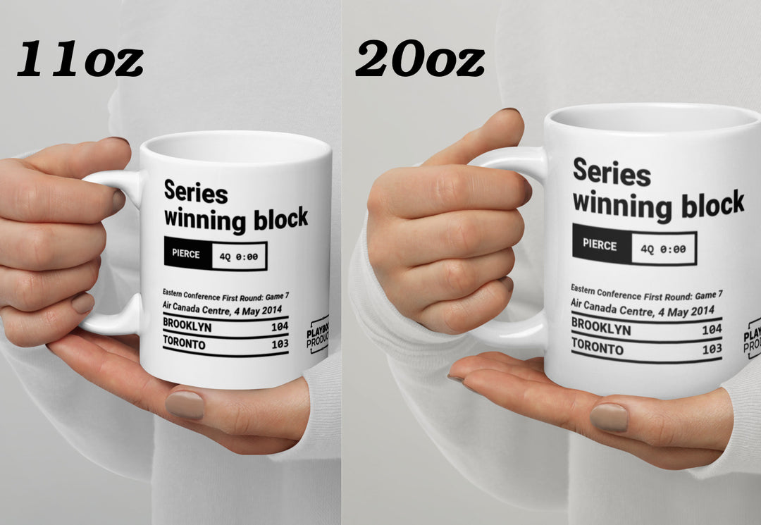 Brooklyn Nets Greatest Plays Mug: Series winning block (2014)