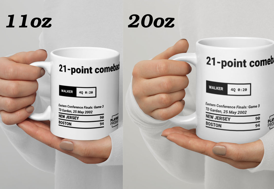Boston Celtics Greatest Plays Mug: 21-point comeback (2002)