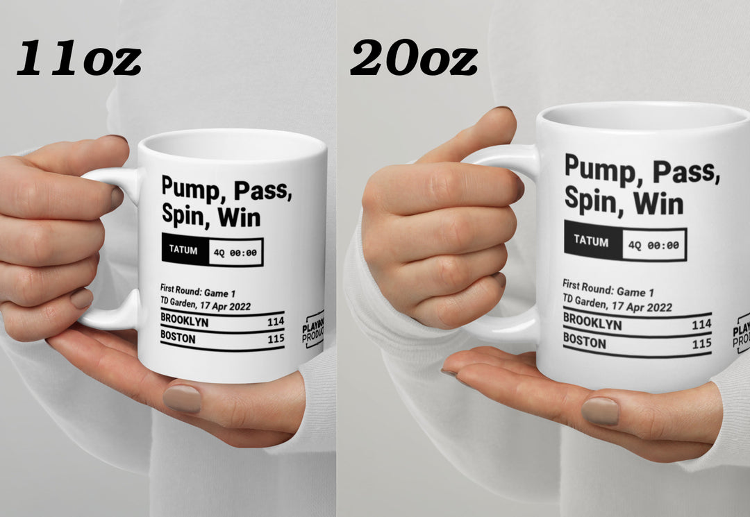 Boston Celtics Greatest Plays Mug: Pump, Pass, Spin, Win (2022)
