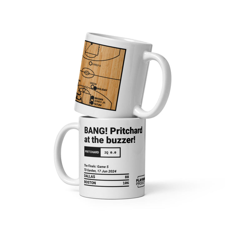 Boston Celtics Greatest Plays Mug: BANG! Pritchard at the buzzer! (2024)