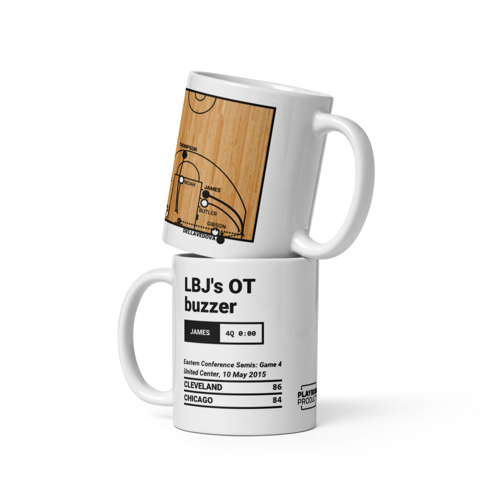 Cleveland Cavaliers Greatest Plays Mug: LBJ's OT buzzer (2015)