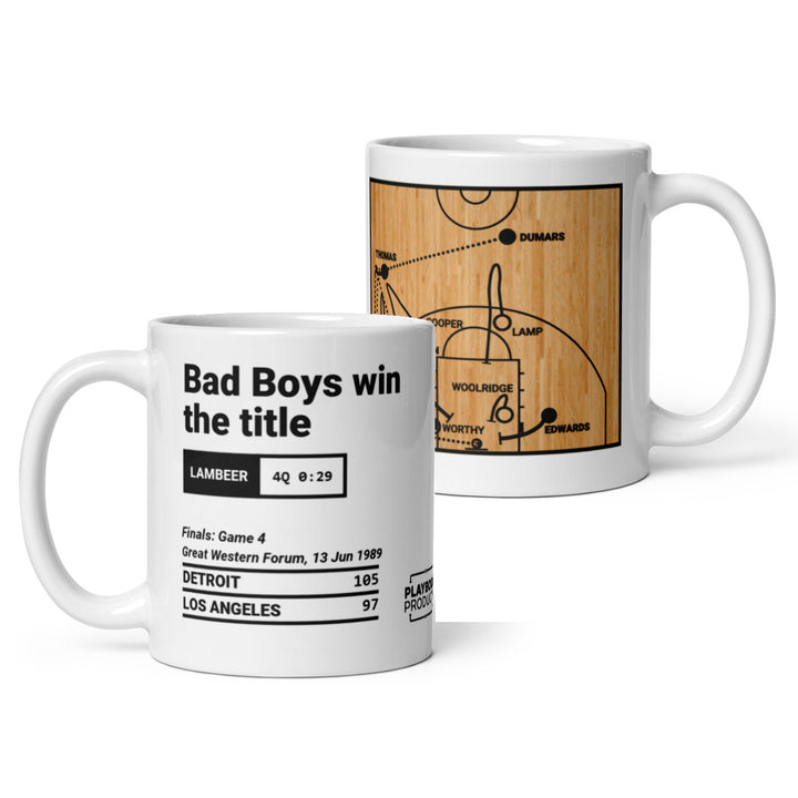 Detroit Pistons Greatest Plays Mug: Bad Boys win the title (1989)