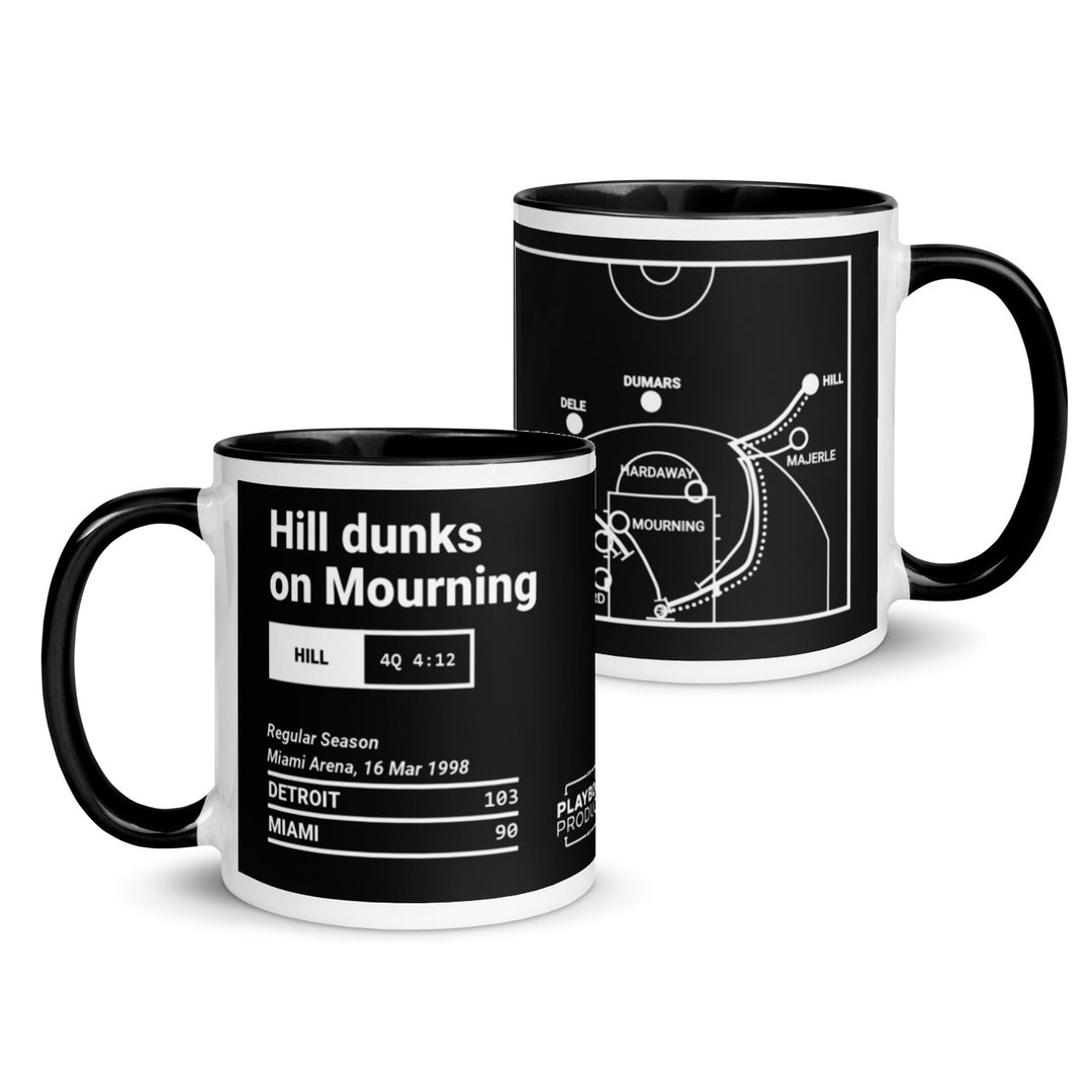 Detroit Pistons Greatest Plays Mug: Hill dunks on Mourning (1998)
