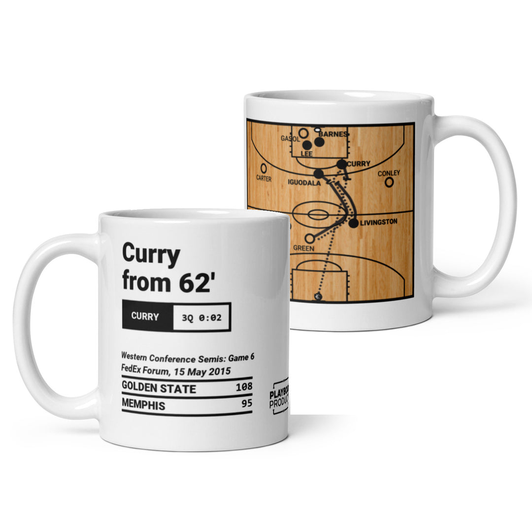 Golden State Warriors Greatest Plays Mug: Curry from 62' (2015)