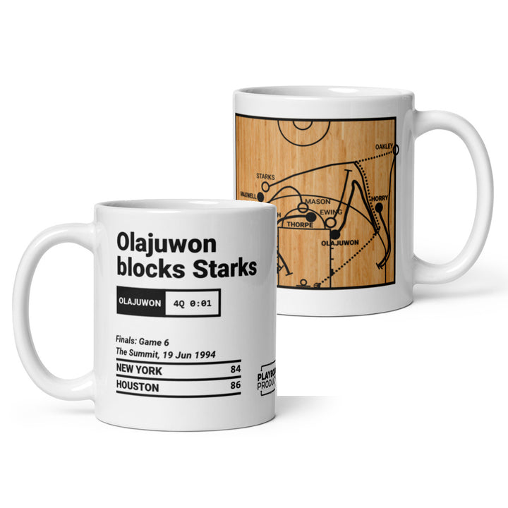 Houston Rockets Greatest Plays Mug: Olajuwon blocks Starks (1994)