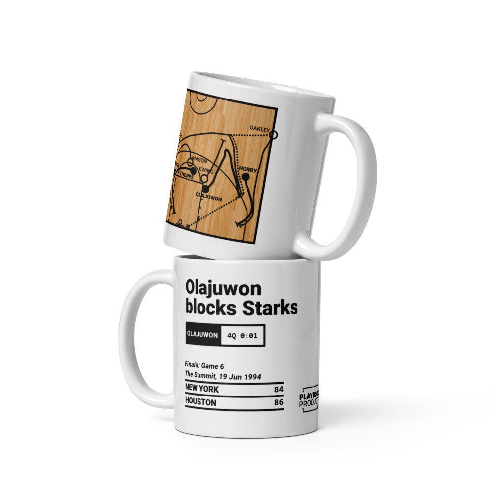 Houston Rockets Greatest Plays Mug: Olajuwon blocks Starks (1994)