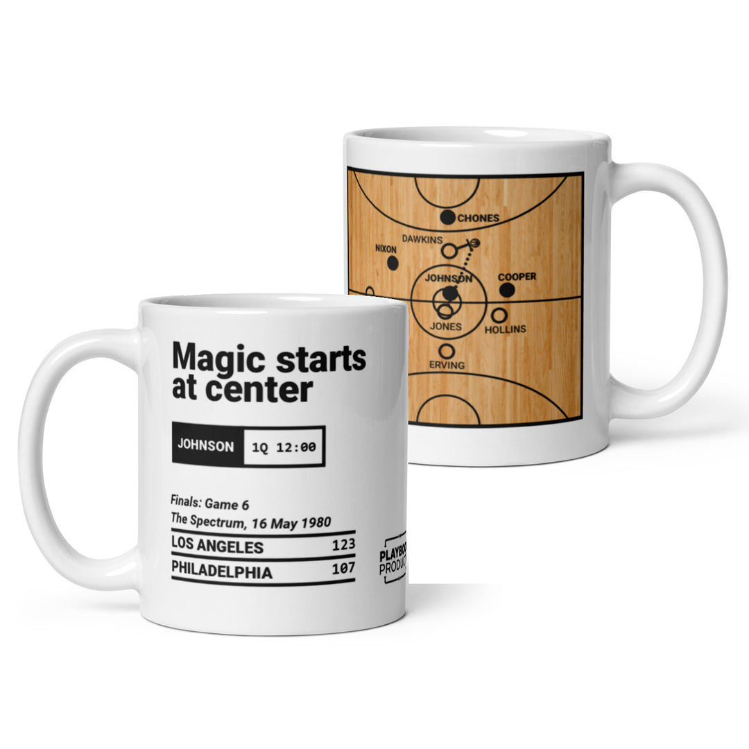 Los Angeles Lakers Greatest Plays Mug: Magic starts at center (1980)