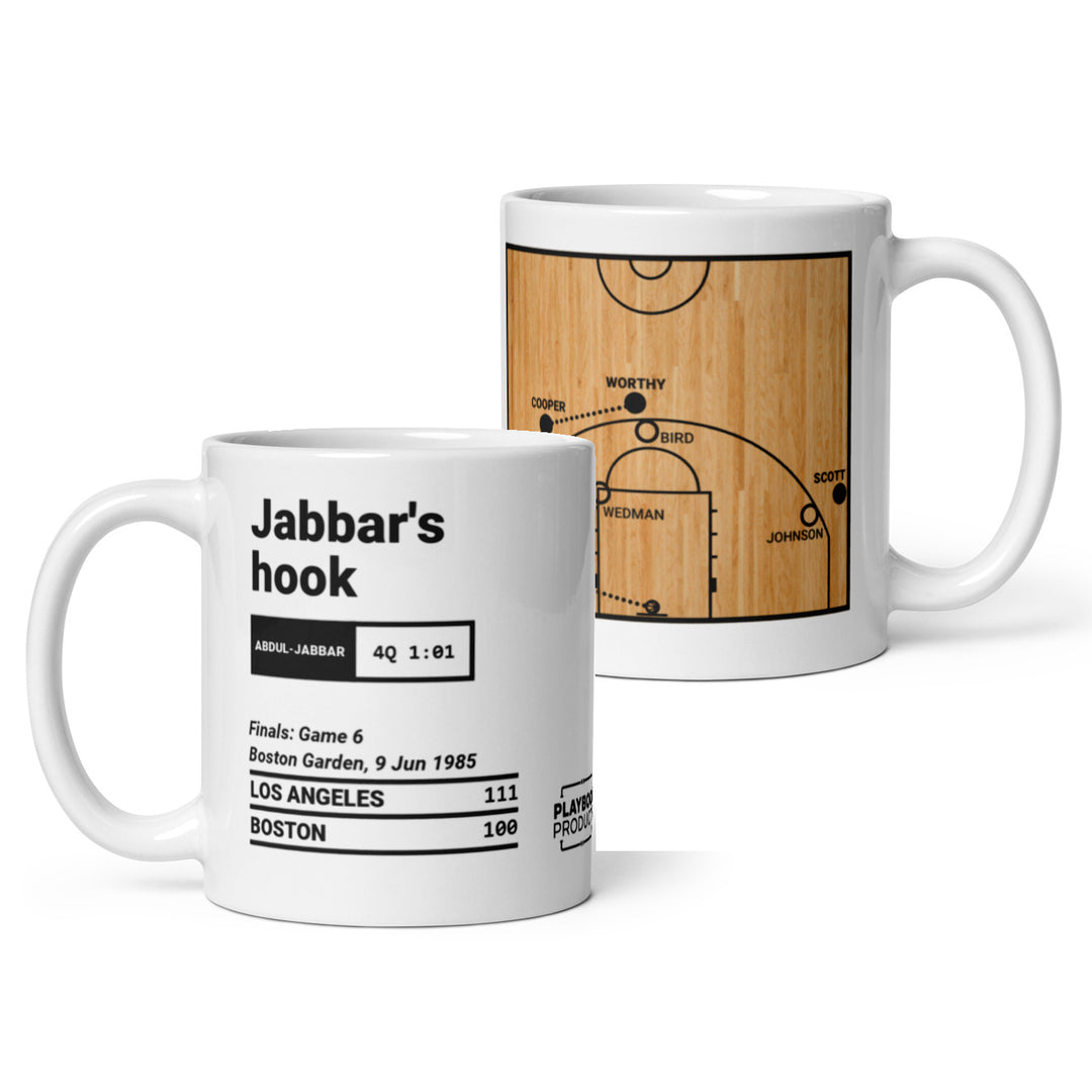 Los Angeles Lakers Greatest Plays Mug: Jabbar's hook (1985)