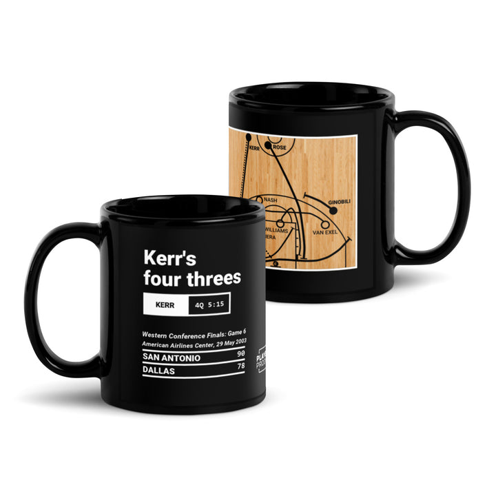 San Antonio Spurs Greatest Plays Mug: Kerr's four threes (2003)
