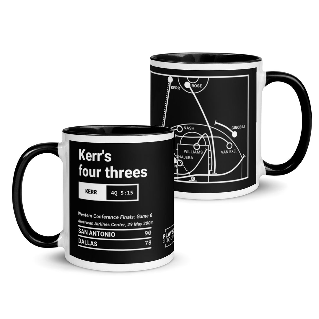 San Antonio Spurs Greatest Plays Mug: Kerr's four threes (2003)