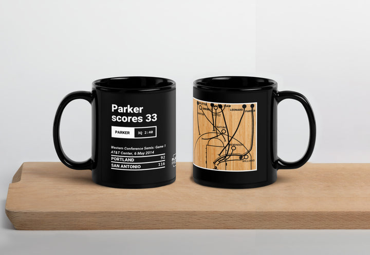 San Antonio Spurs Greatest Plays Mug: Parker scores 33 (2014)
