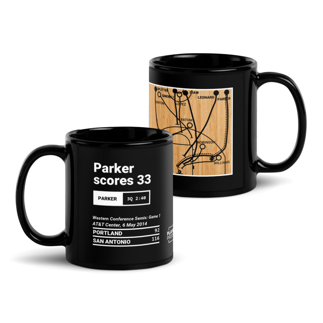 San Antonio Spurs Greatest Plays Mug: Parker scores 33 (2014)