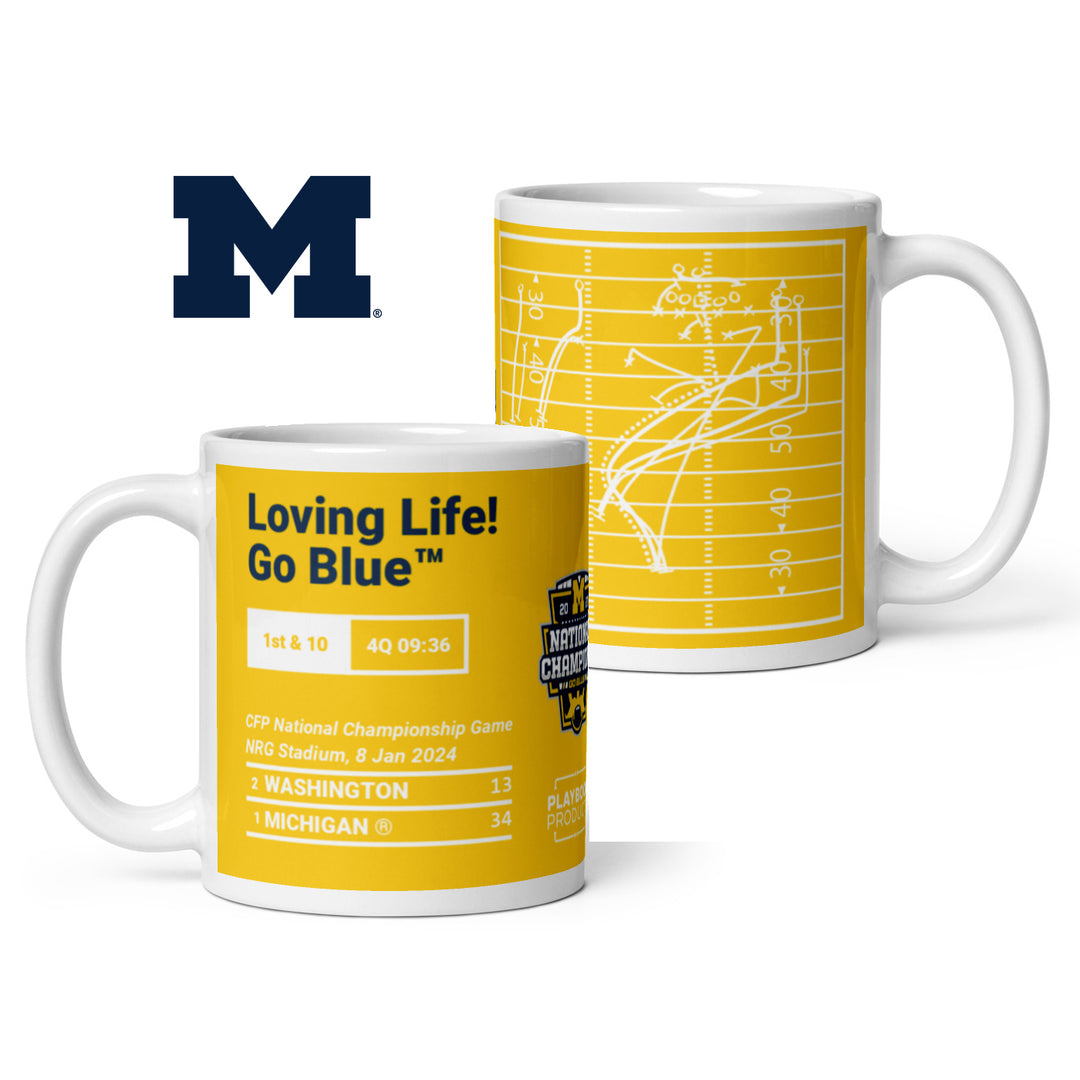 Michigan Football Greatest Plays Mug: Loving Life! Go Blue™ (2024)