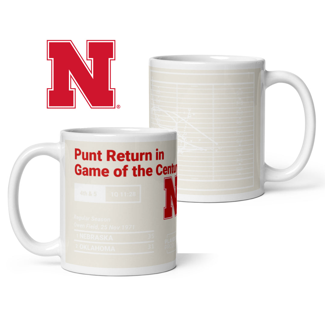 Nebraska Football Greatest Plays Mug: Punt Return in Game of the Century (1971)