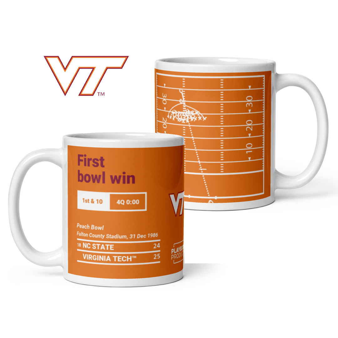 Virginia Tech Football Greatest Plays Mug: First bowl win (1986)