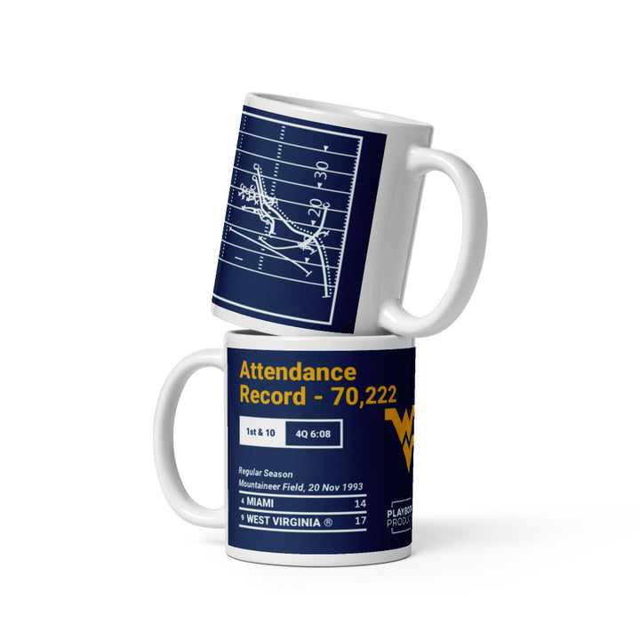 West Virginia Football Greatest Plays Mug: Attendance Record - 70,222 (1993)